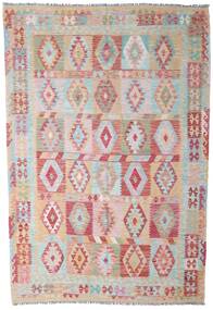  201X295 Kilim Afghan Old Style Rug Wool, Carpetvista