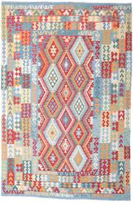 Tapis Kilim Afghan Old Style 196X300 Gris/Rouge (Laine, Afghanistan)