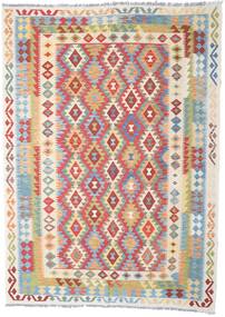 208X293 Kelim Afghan Old Style Matta Orientalisk Beige/Grå (Ull, Afghanistan) Carpetvista