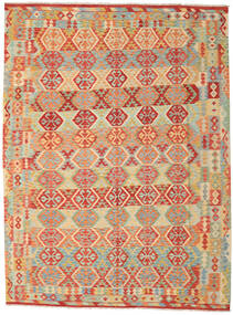  Kilim Afghan Old Style Tapis 259X348 De Laine Beige/Rouge Grand Carpetvista