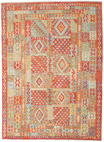  Kilim Afghan Old Style Tapis 253X343 De Laine Beige/Rouge Grand Carpetvista