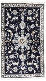 絨毯 ナイン 82X146 ブラック/グレー (ウール, ペルシャ/イラン)