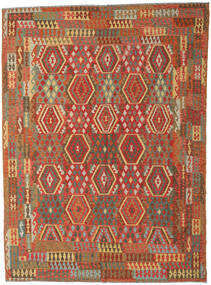  Kilim Afghan Old Style Tapis 257X348 De Laine Rouge/Marron Grand Carpetvista