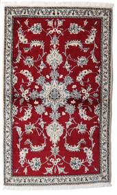 絨毯 ペルシャ ナイン 86X145 ダークレッド/グレー (ウール, ペルシャ/イラン)