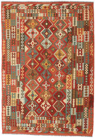Tapis D'orient Kilim Afghan Old Style 245X353 Rouge/Marron (Laine, Afghanistan)