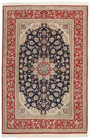  160X241 Isfahan Seidenkette Teppich Rot/Orange Persien/Iran