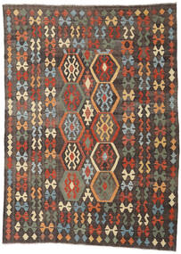  Kilim Afghan Old Style Rug 213X288 Wool Brown/Grey Carpetvista