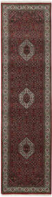 Bidjar Indisch Teppich 82X301 Läufer Braun/Dunkelrot Wolle, Indien