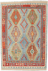 Kelim Afghan Old Style Vloerkleed 196X286 Grijs/Rood Wol, Afghanistan Carpetvista
