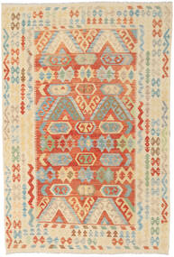  Orientalsk Kelim Afghan Old Style Teppe 202X302 Beige/Oransje Ull, Afghanistan Carpetvista