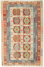 199X303 Tapis D'orient Kilim Afghan Old Style Beige/Jaune (Laine, Afghanistan) Carpetvista
