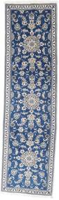  Orientalsk Nain Teppe 80X280Løpere Grå/Mørk Blå Ull, Persia/Iran Carpetvista