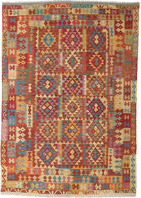 Kelim Afghan Old Style Teppe 207X300 Rød/Beige Ull, Afghanistan Carpetvista