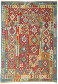207X297 Alfombra Kilim Afghan Old Style Oriental Gris/Beige (Lana, Afganistán) Carpetvista
