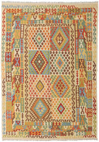  203X289 Kelim Afghan Old Stil Teppich Beige/Orange Afghanistan Carpetvista