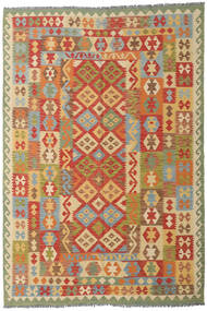 Kelim Afghan Old Style Vloerkleed 201X297 Beige/Oranje Wol, Afghanistan Carpetvista