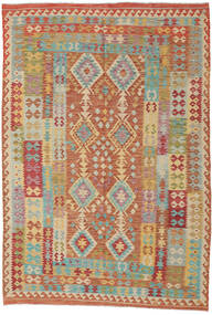  Kilim Afghan Old Style Tappeto 208X306 Di Lana Beige/Marrone Carpetvista
