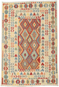  Orientalsk Kelim Afghan Old Style Tæppe 201X305 Beige/Grå Uld, Afghanistan Carpetvista