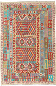  Oosters Kelim Afghan Old Style Vloerkleed 196X297 Rood/Beige Wol, Afghanistan Carpetvista