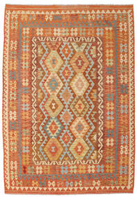Kelim Afghan Old Style Tæppe 205X294 Beige/Orange Uld, Afghanistan Carpetvista