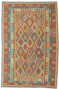 Kilim Afghan Old Style Alfombra 211X294 De Lana Marrón/Beige Carpetvista