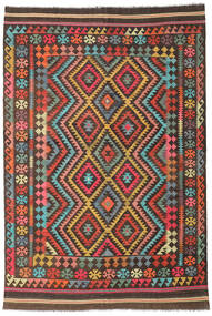  204X303 Kelim Afghan Old Style Tæppe Brun/Rød Afghanistan Carpetvista