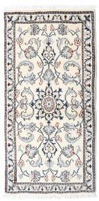  Orientalischer Nain Teppich 65X136 Beige/Grau Wolle, Persien/Iran Carpetvista