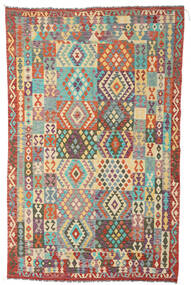 191X305 絨毯 オリエンタル キリム アフガン オールド スタイル レッド/グレー (ウール, アフガニスタン) Carpetvista