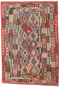 203X294 Kelim Afghan Old Style Teppe Orientalsk Rød/Beige (Ull, Afghanistan) Carpetvista