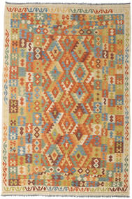  Oriental Kilim Afghan Old Style Rug 201X302 Beige/Orange Wool, Afghanistan Carpetvista