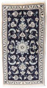  Orientalischer Nain Teppich 68X135 Schwarz/Beige Wolle, Persien/Iran Carpetvista