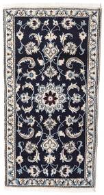  Orientalischer Nain Teppich 70X135 Schwarz/Grau Wolle, Persien/Iran Carpetvista