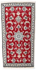  Persian Nain Rug 70X135 Dark Red/Beige Carpetvista