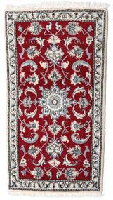  Persian Nain Rug 70X135 Dark Red/Grey Carpetvista