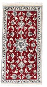  Persian Nain Rug 70X135 Dark Red/Beige Carpetvista
