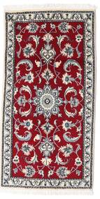  Orientalsk Nain Tæppe 70X135 Mørkerød/Beige Uld, Persien/Iran Carpetvista