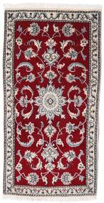  Persischer Nain Teppich 66X135 Dunkelrot/Beige (Wolle, Persien/Iran)