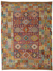  Kilim Afegão Old Style Tapete 265X347 Lã Vermelho/Laranja Grande Carpetvista