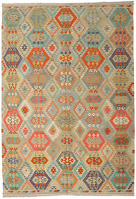 243X353 Tapis Kilim Afghan Old Style D'orient Beige/Vert (Laine, Afghanistan) Carpetvista