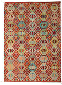  Kilim Afghan Old Style Tappeto 246X348 Di Lana Rosso/Beige Largo Carpetvista