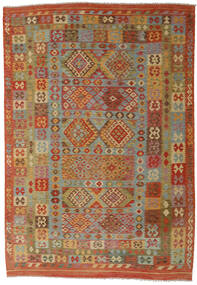 210X305 絨毯 キリム アフガン オールド スタイル オリエンタル オレンジ/茶色 (ウール, アフガニスタン) Carpetvista