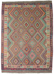 209X292 Tapete Oriental Kilim Afegão Old Style Vermelho/Cinzento (Lã, Afeganistão) Carpetvista