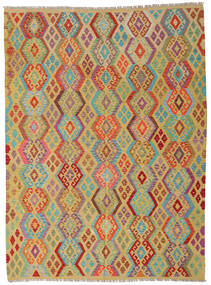215X291 Tappeto Orientale Kilim Afghan Old Style Arancione/Marrone (Lana, Afghanistan) Carpetvista