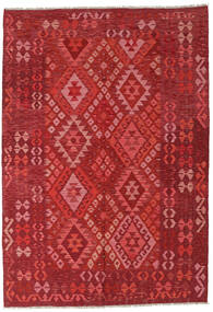  Kilim Afegão Old Style Tapete 170X240 Lã Vermelho/Vermelho Escuro Carpetvista