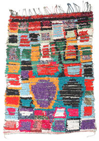 絨毯 Berber Moroccan - Boucherouite 136X191 レッド/グレー (ウール, モロッコ)