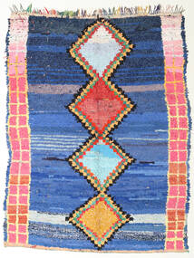  Berber Moroccan - Boucherouite 172X220 Vintage ウール 絨毯 ブルー/ベージュ Carpetvista