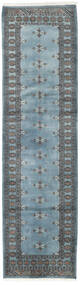 79X286 Pakistan Bokhara 2Ply Vloerkleed Oosters Tapijtloper Grijs/Blauw (Wol, Pakistan) Carpetvista