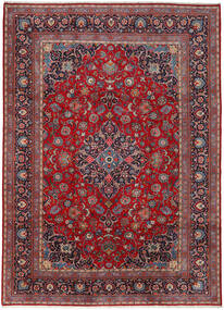 Keshan Teppich 282X392 Rot/Dunkellila Großer Wolle, Persien/Iran Carpetvista