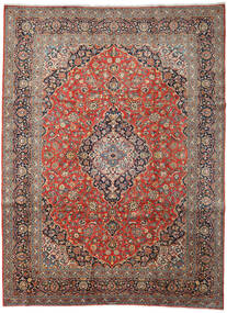 Tapete Oriental Kashan 313X418 Castanho/Bege Grande (Lã, Pérsia/Irão)