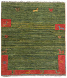  Persisk Gabbeh Rustic Teppe 108X120 Grønn/Rød (Ull, Persia/Iran)